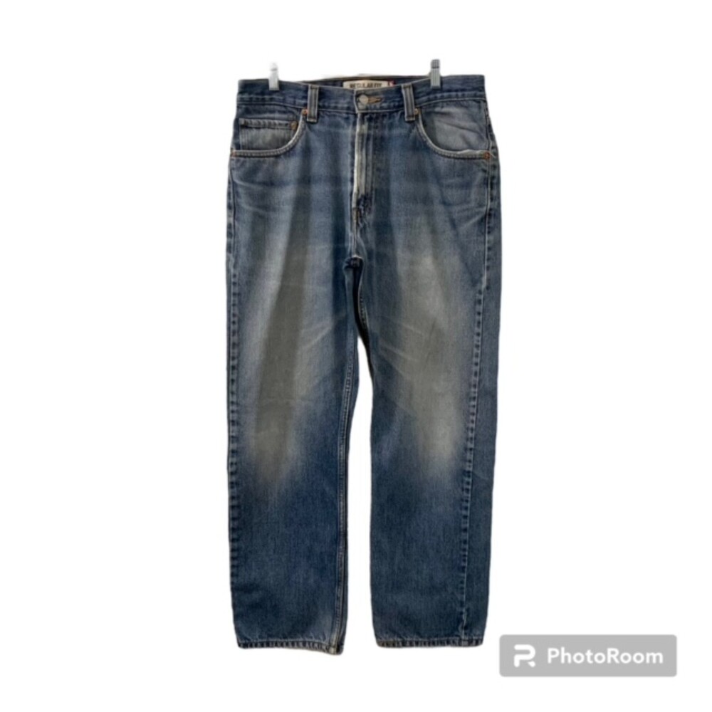 Levis 505 Mens Blue Med Washed Regular Fit 100% Cotton Denim Jeans Size W34 L30